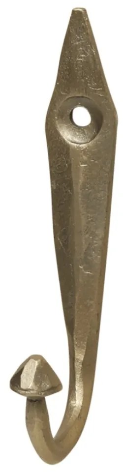 Cuier auriu, din metal, cu agatatoare, model frunza, Zia