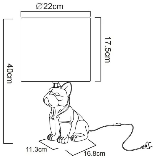 Globo DOGO 21741S - Lampă de masă, 1xE27/60W/230V