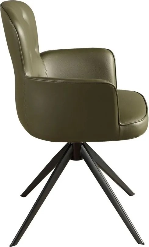 Scaun pivotant design LUX, Piele sintetica, Dark green