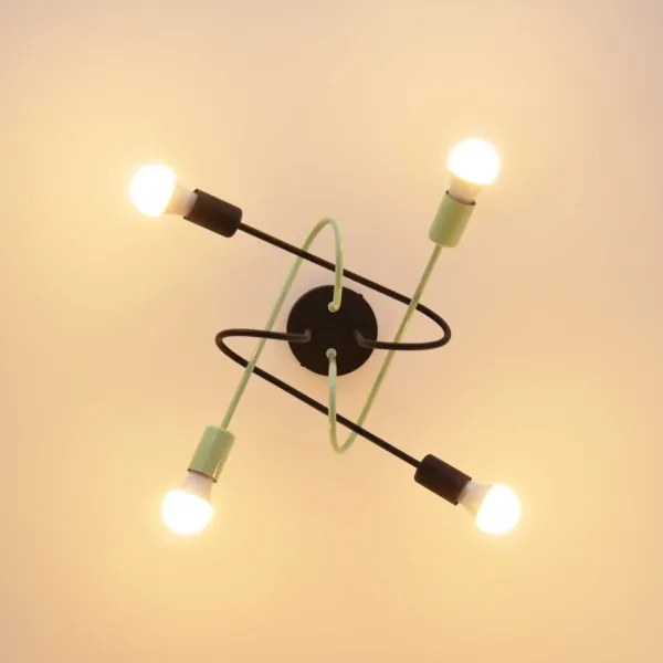 Lustră aplicată OXFORD 4xE27/15W/230V negru/verde