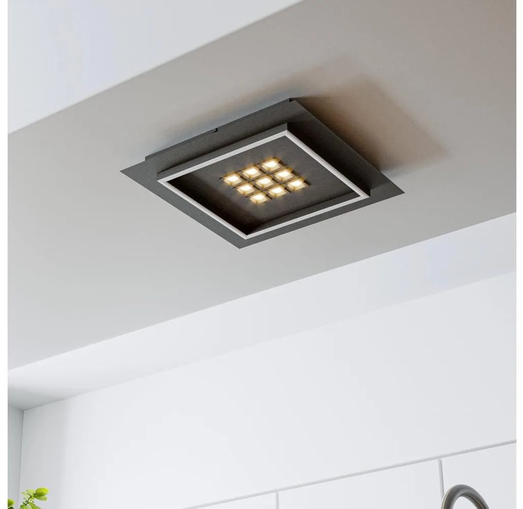 Plafonieră LED dimabilă Eglo 901192 BALAZOTE LED/21,4W/230V negru + telecomandă