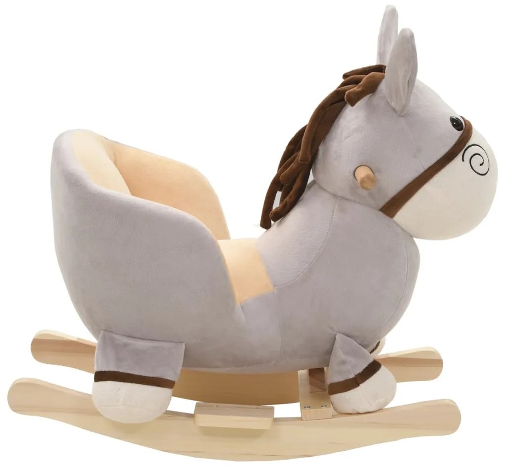 Balansoar animal, magar, cu spatar, plus, 60 x 32 x 55 cm, gri