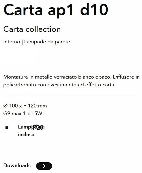 Aplica de perete stil minimalist Carta ap1 d10