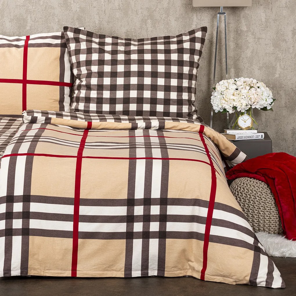 Lenjerie de pat din flanelă 4Home Cub, 160 x 200 cm, 70 x 80 cm