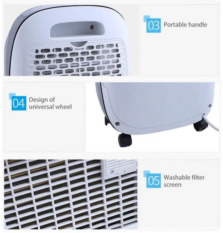 Dezumidificator Attractive TRITON 10, 175W, 1.8 L, 10l/24h, R290, Timer, Dezghetare automata, Senzor de umiditate, Alb/Negru