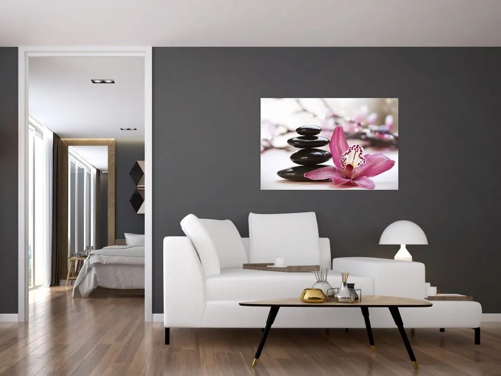 Tablou cupietre pentru masaj și orhidee (90x60 cm)