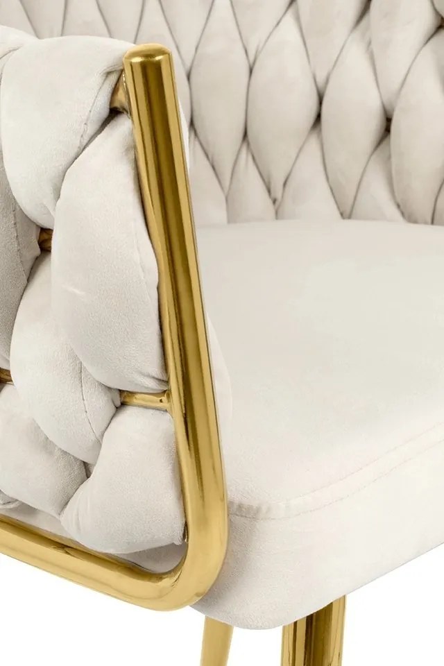 Scaun modern elegant TRESSE bej/ auriu