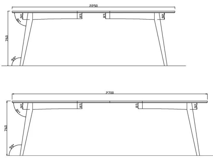 Masă extensibilă în decor de stejar Actona Marte Dining, 180 x 102 cm