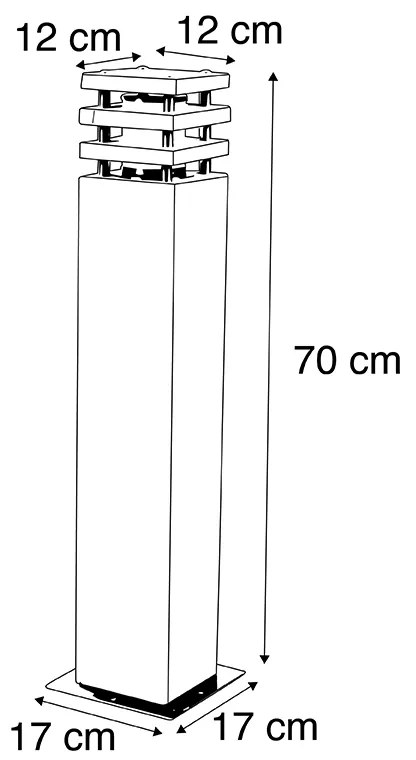 Lampă modernă în aer liber, gresie, de 70 cm - Morocănoasă