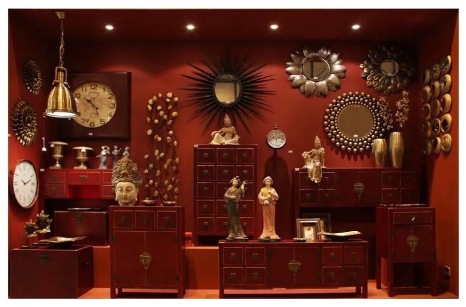 Comodă roșie joasă 130x50,5 cm Oriente – Ixia