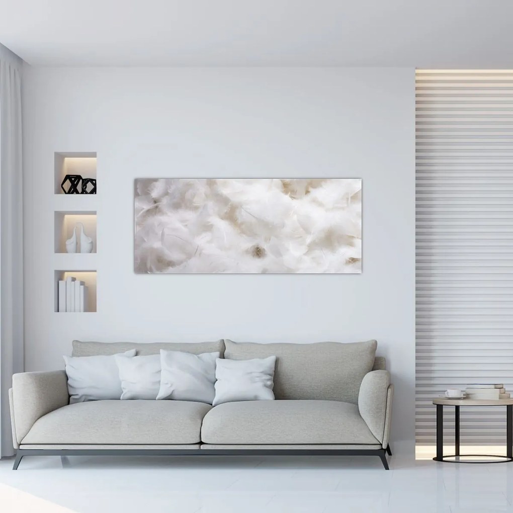 Tablou - Pene albe (120x50 cm)