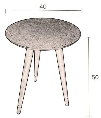 Măsuță auxiliară Dutchbone Bast, ⌀ 40 cm, arămiu