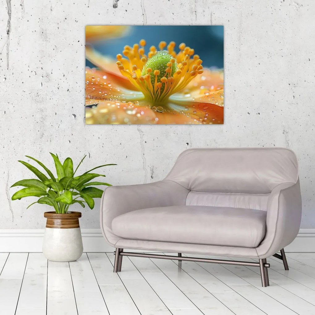 Tablou pe sticlă - Detaliu de floare (70x50 cm)
