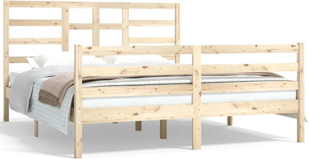 vidaXL Cadru de pat fără saltea, 160x200 cm, lemn masiv