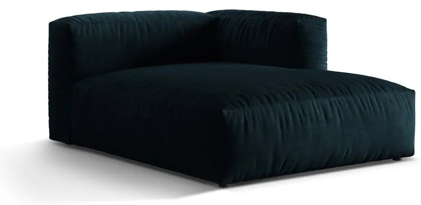 Modul pentru canapea modulară albastru închis cu tapițerie din catifea (cu colț pe partea dreaptă) Martina – Micadoni