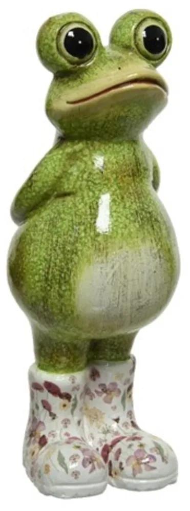 Decoratiune Frog, Decoris, 8.6x11x24.5 cm, teracota, multicolor