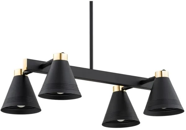 Lustră pe tijă AVALONE 4xE27/15W/230V neagră/aurie Argon 1774
