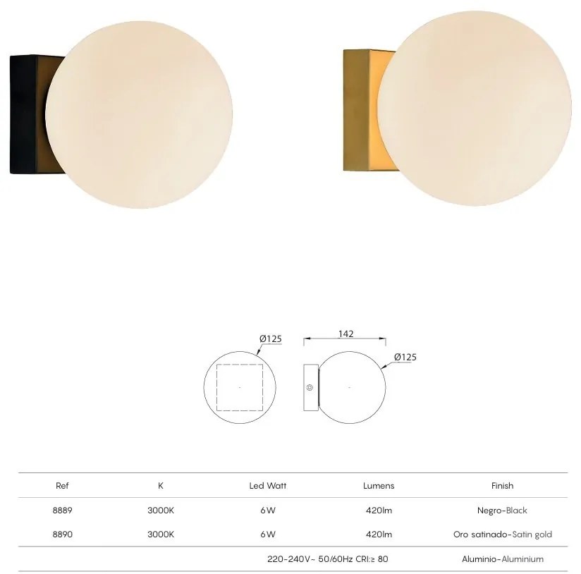 Aplica de perete LED design modern PUEBLA negru MA-8889