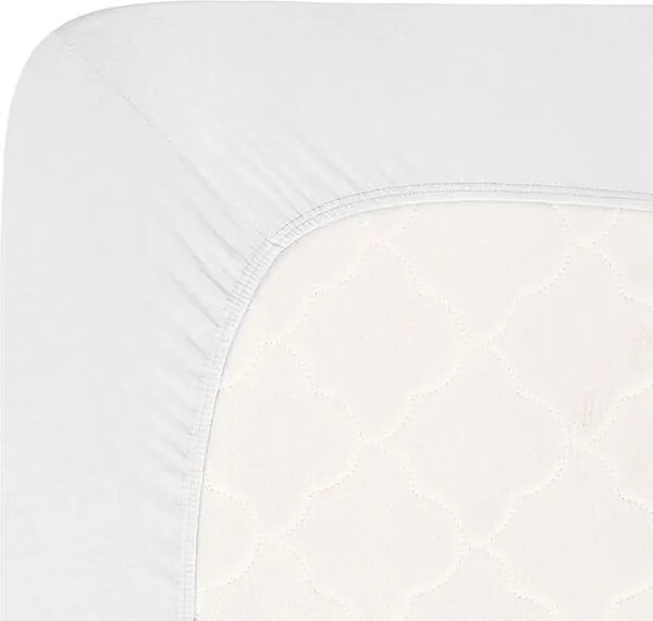decoDoma Cearșaf elastic jersey cu elastan alb 90 x 200 cm
