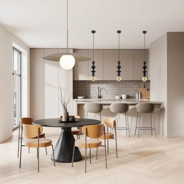 Lustră pe cablu SLATE 1xE27/15W/230V d. 65 cm bej