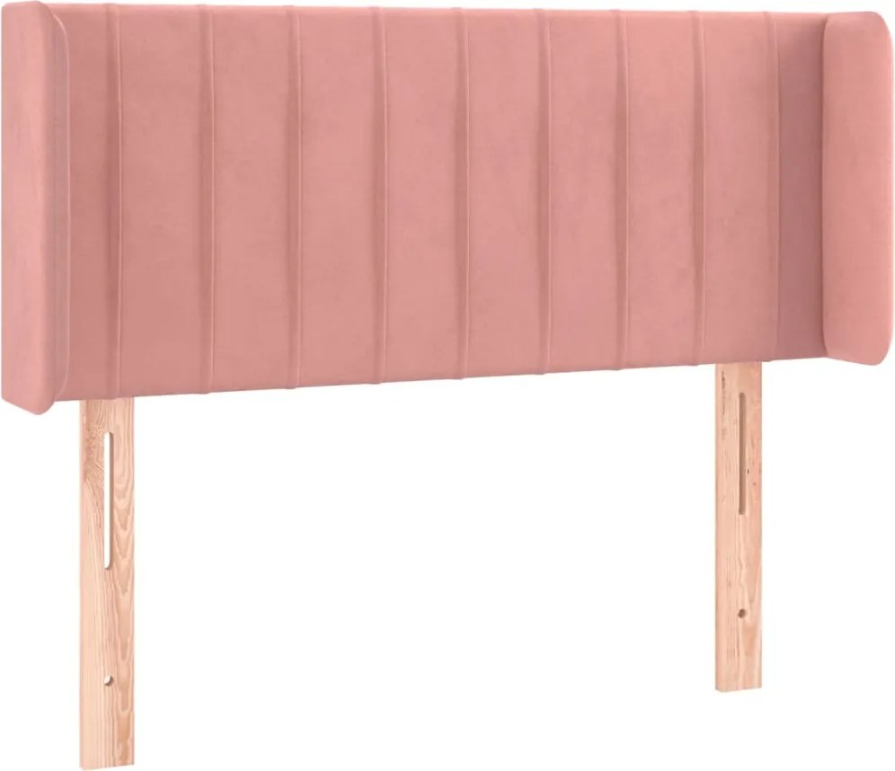 vidaXL Tăblie de pat cu aripioare roz 93x16x78/88 cm catifea