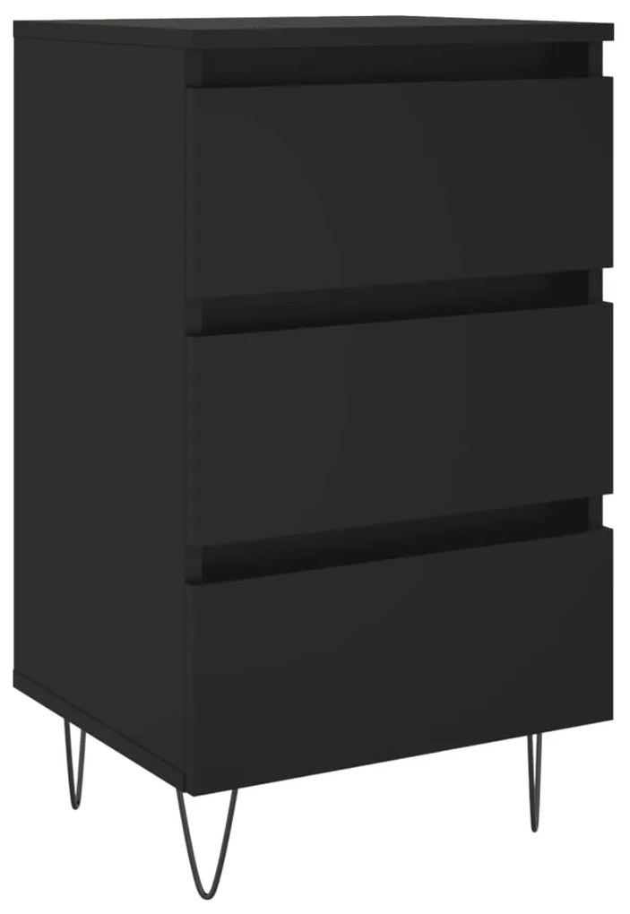 826926 vidaXL Noptieră, negru, 40x35x69 cm, lemn compozit