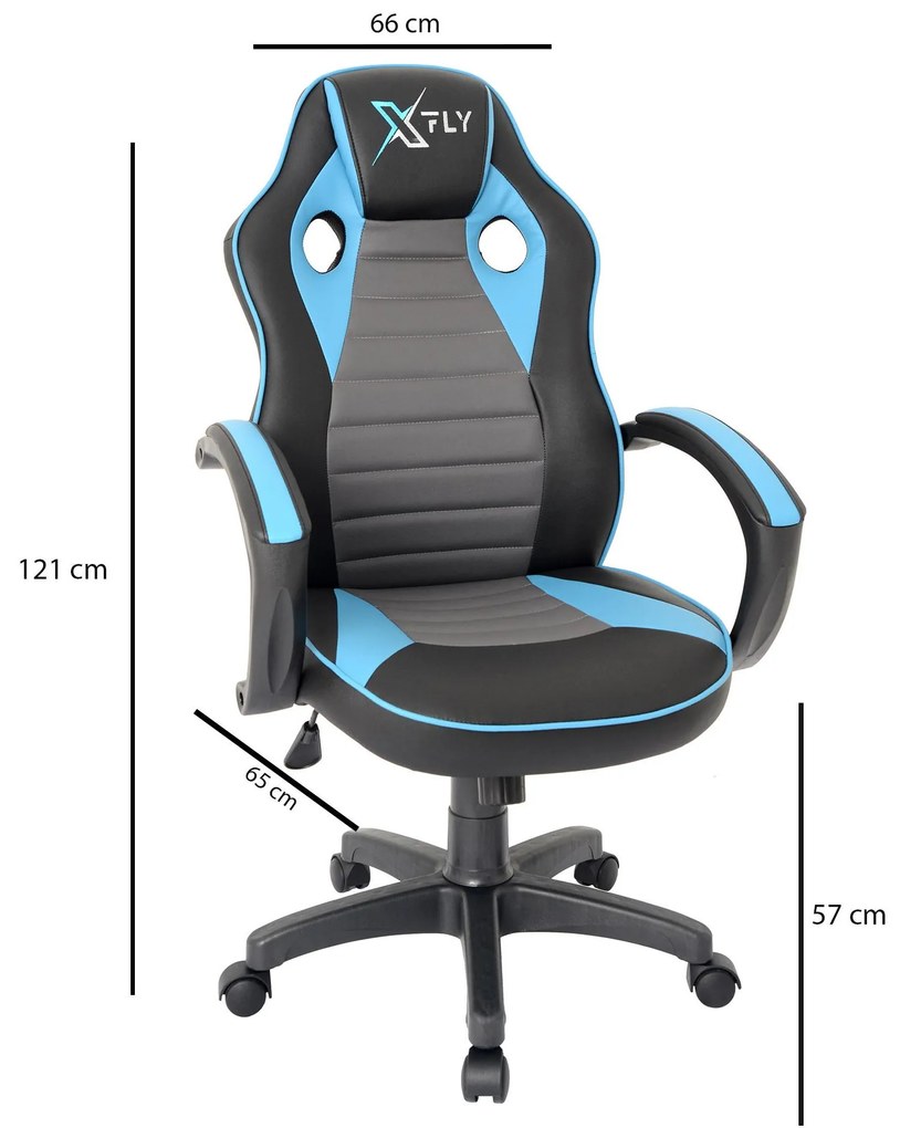 Fotoliu de birou gaming Vamivo 5 (albastru + negru) . 1093828