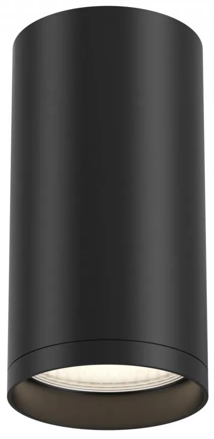 Spot aplicat cilindric negru din aluminiu inaltime 10cm GU10 Maytoni Focus S