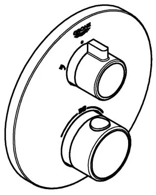 GROHE 24076000 - Baterie termostatică pentru duș GROHTHERM, crom lucios