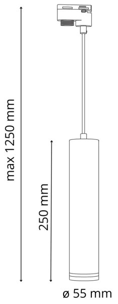 Lustră pe cablu pentru sistem de șină PARIS 3xGU10/10W/230V + sistem de șină 1 m