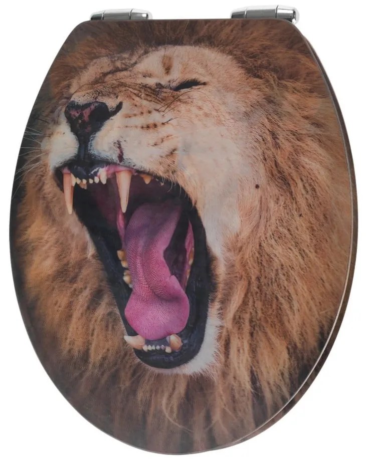 Capac WC din lemn 3D Wenko Lion, 44,5 x 38 cm