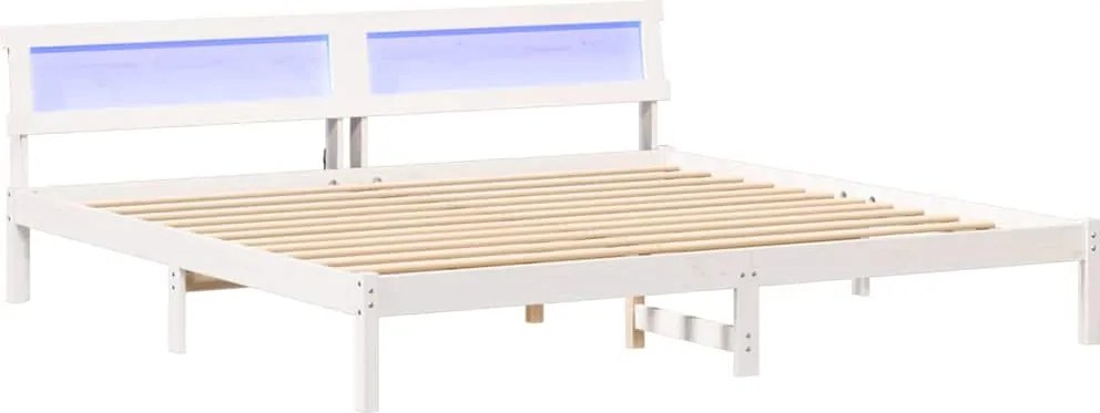 vidaXL Cadru de pat cu headboard Alb 180 x 200 cm Lemn de pin masiv