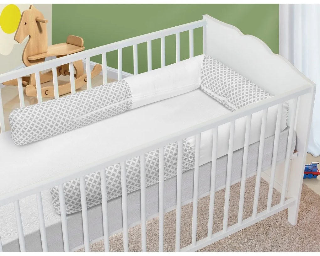Bellatex Crib Mantinet cilindru Rectangles gri,240 cm