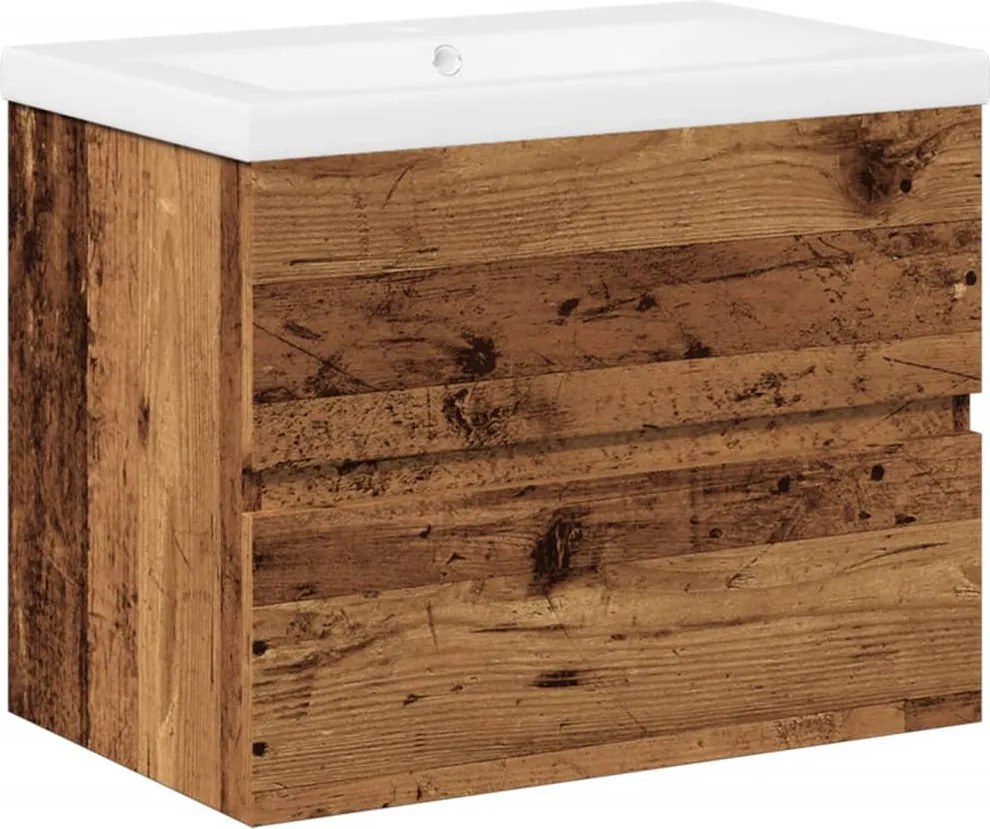 vidaXL Dulap pentru chiuveta, lavoar încorporat, lemn vechi