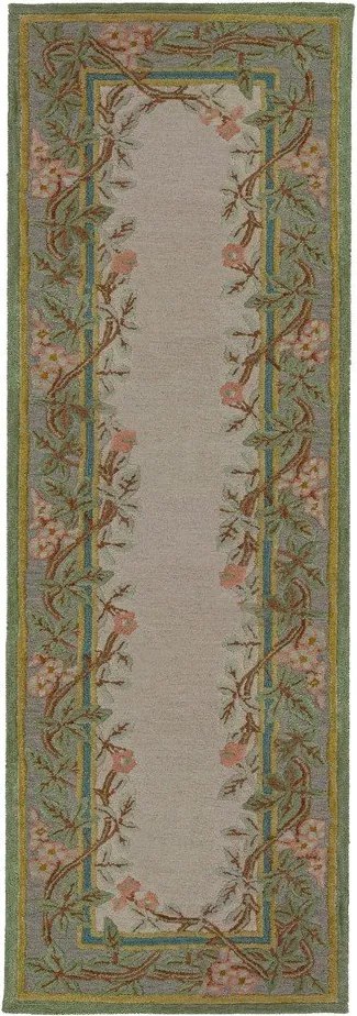 Covor tip traversă țesut manual din lână 80x300 cm Verona Floral – Flair Rugs