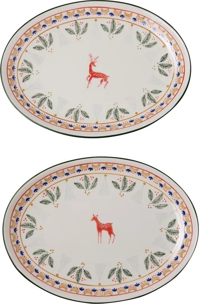 Set 2 platouri rotunde din ceramica, "Frimas"