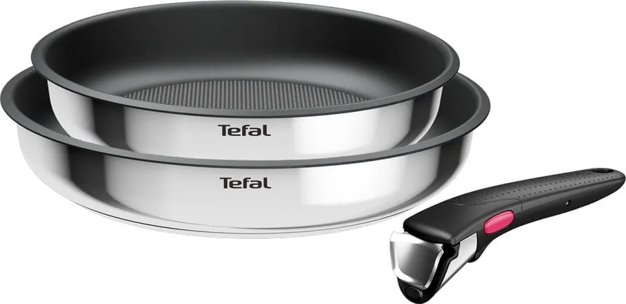 Tigăi cu suprafață antiaderentă/cu mâner reglabil 2 buc. din oțel inoxidabil ø 26 cm INGENIO Cook Eat L8813S75 – Tefal