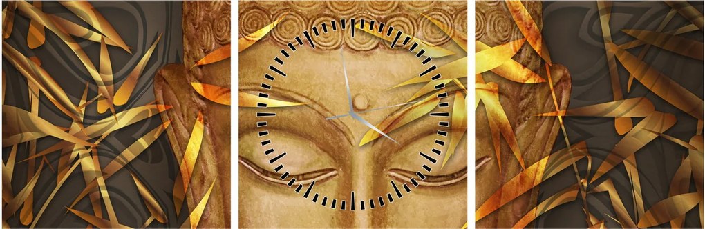 Tablou - Buddha de aur (cu ceas) (90x30 cm)