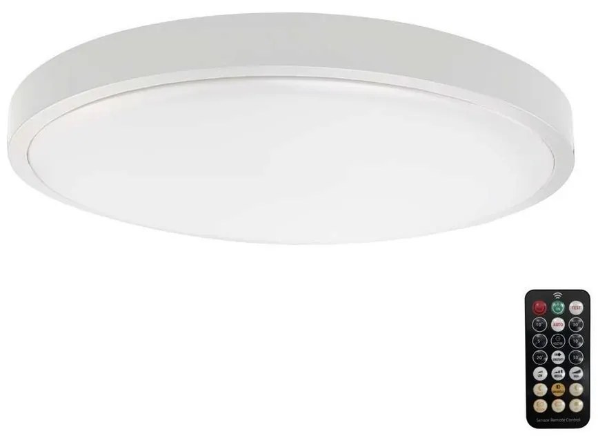 Plafonieră LED cu senzor pentru baie LED/24W/230V IP44 6500K d. 35 cm + telecomandă