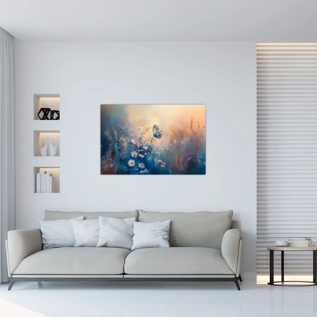 Tablou - Pajiște cu Fluture (90x60 cm)