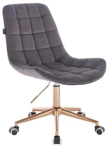 HR590K scaun Catifea Grafit cu Bază Aurie