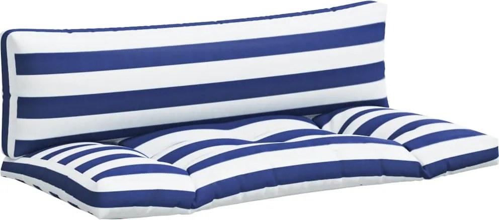 vidaXL Perne paleți, 2 buc, dungi albastre și albe, țesătură oxford