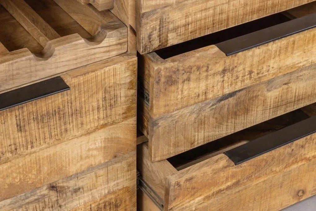 Bufet cu spatiu pentru sticle design industrial IRON CRAFT 175cm