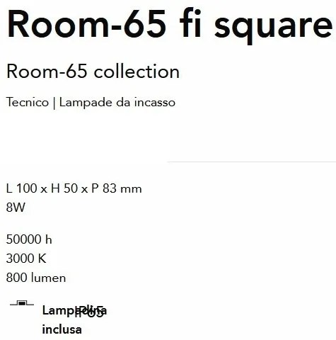 Spot LED incastrabil IP65 Room-65 fi square negru