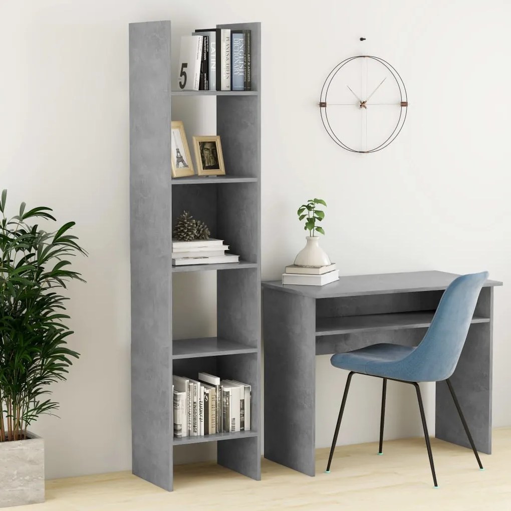 vidaXL Bibliotecă, gri beton, 40x35x180 cm, lemn prelucrat