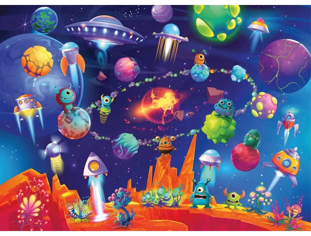 PUZZLE MONSTRI IN SPATIU 60 PIESE - RAVENSBURGER (RVSPC05733)