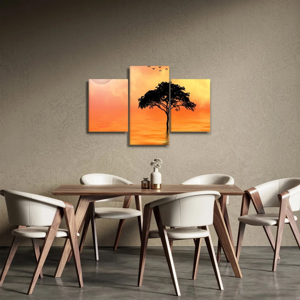 Tablou cu copac în apus de soare (90x60 cm)