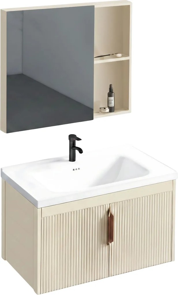 Set de mobilier de baie cu lavoar Astor 60 cm Beige