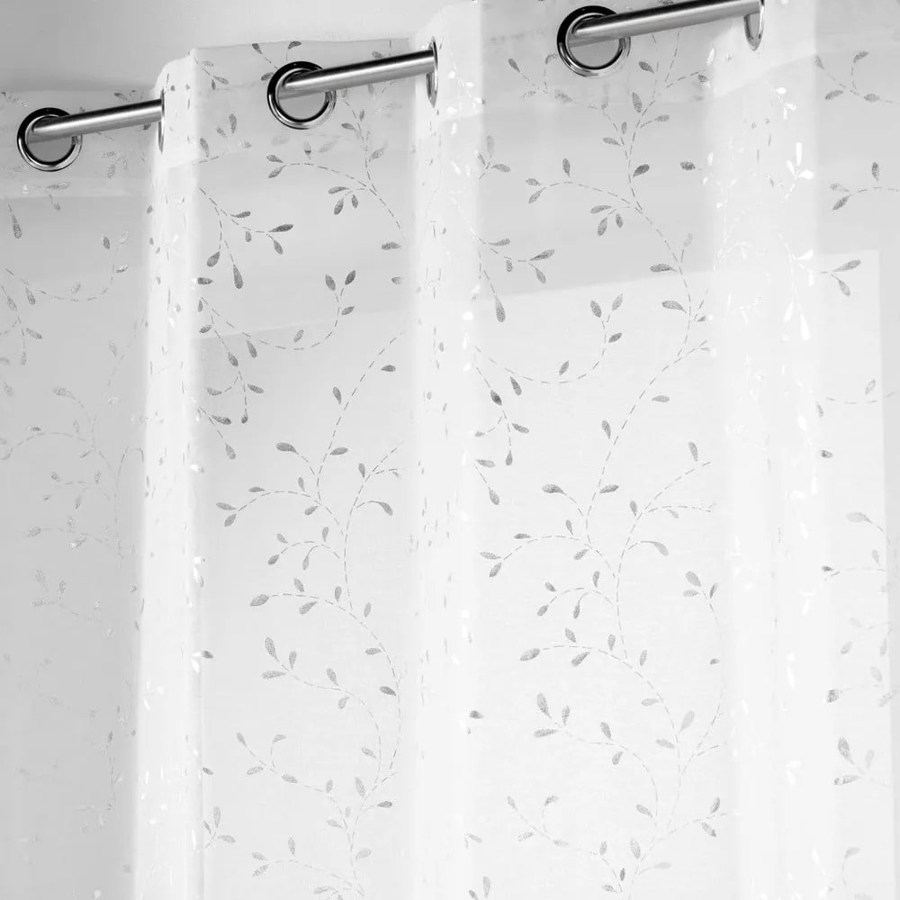 Perdea albă-argintie din voal 140x240 cm Floressia – douceur d'intérieur