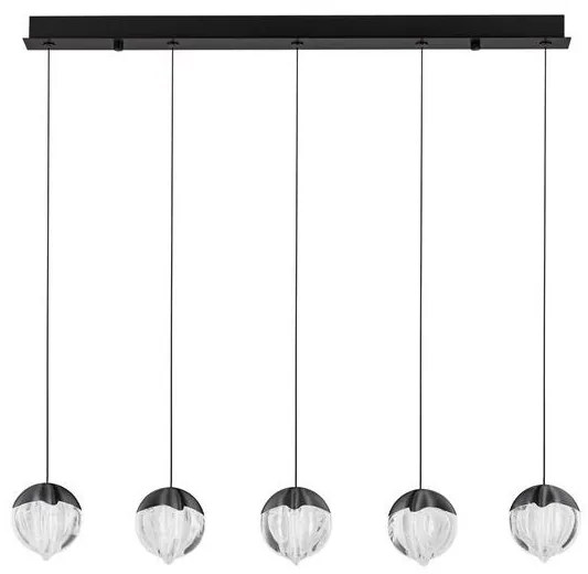Lustra cu 5 pendule LED ALICIA negru